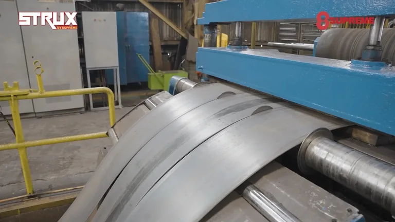 Steel processing machinery shown in the Supreme company video