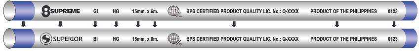 Supreme and Superior pipe markings