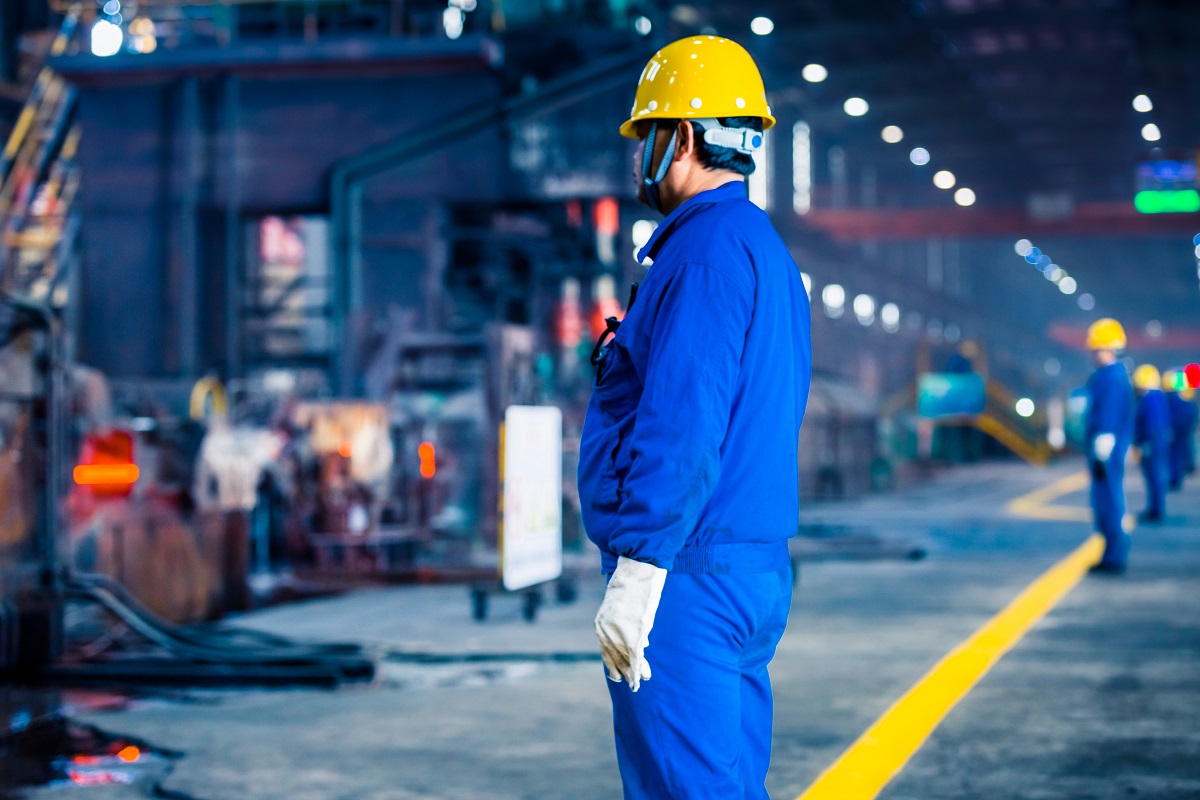 interior view of a steel factory