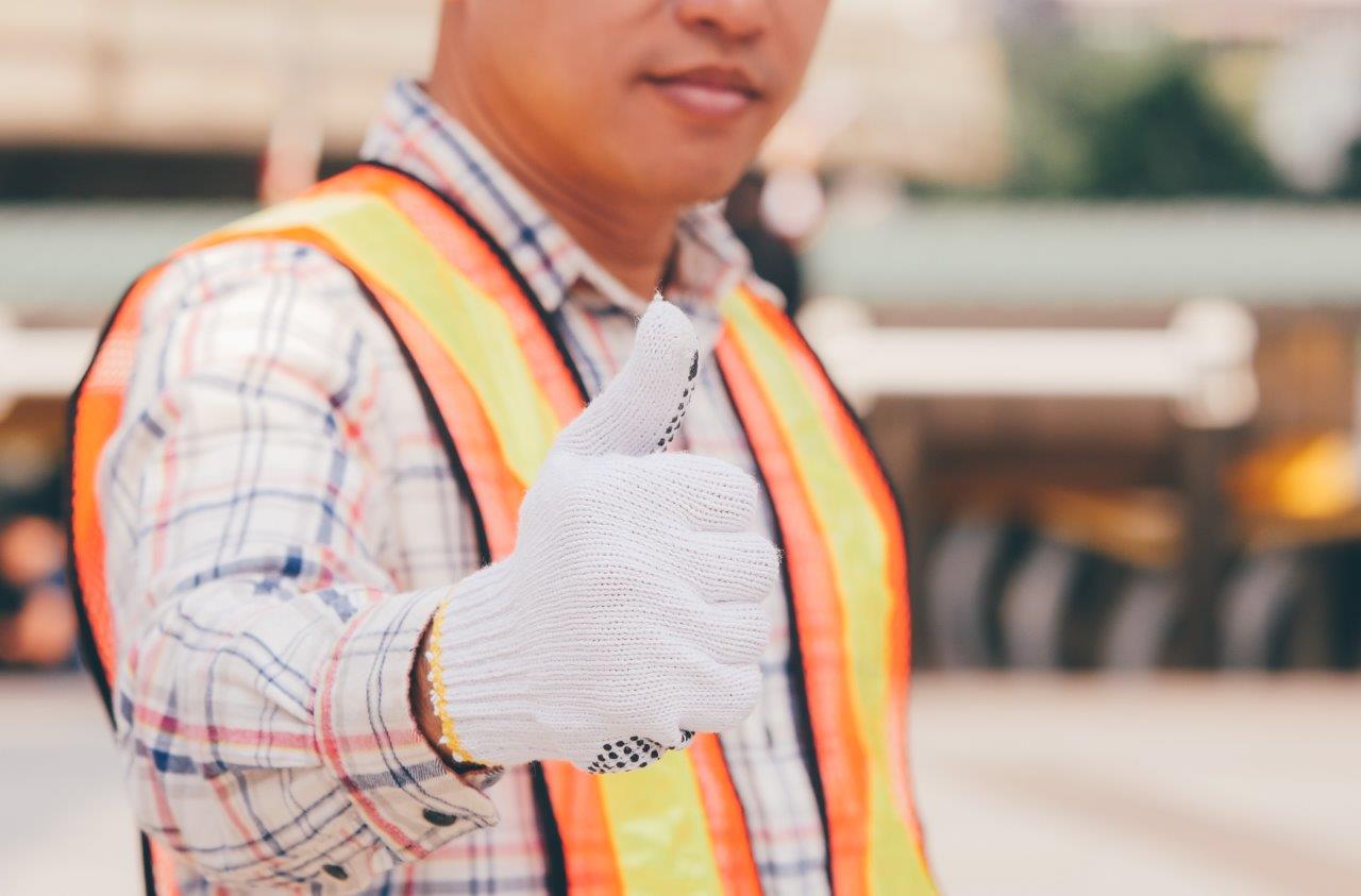 construction worker thumbs up