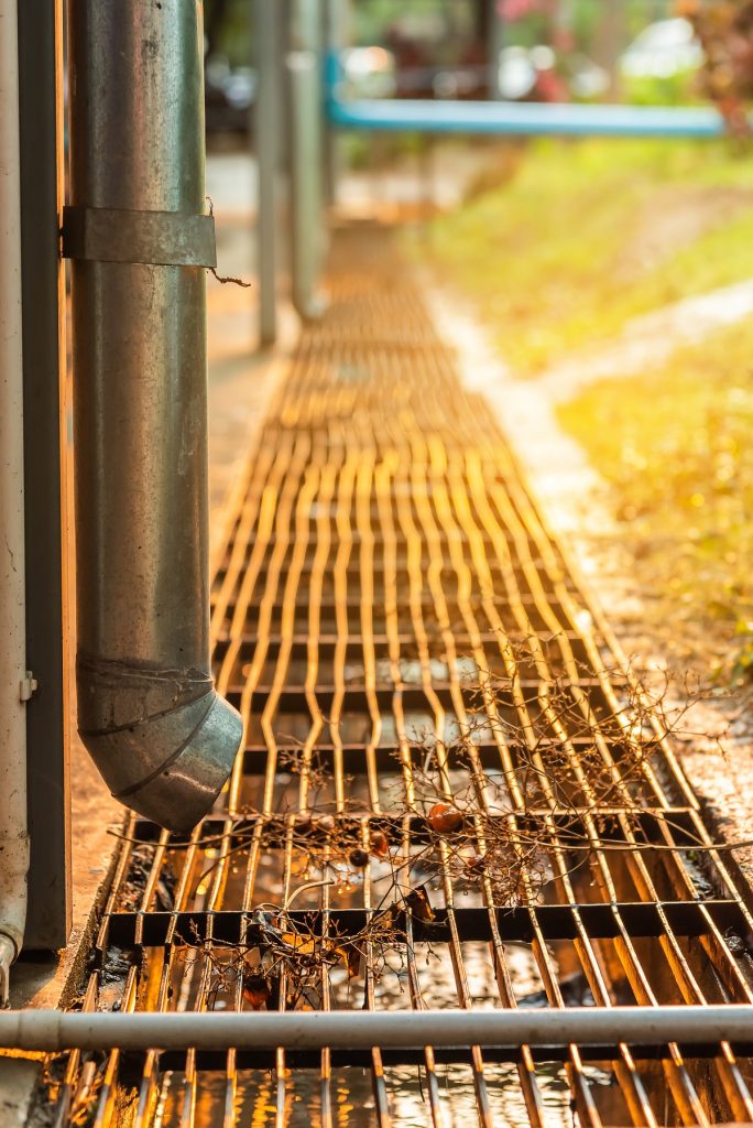 image of Roof gutter pipe line.